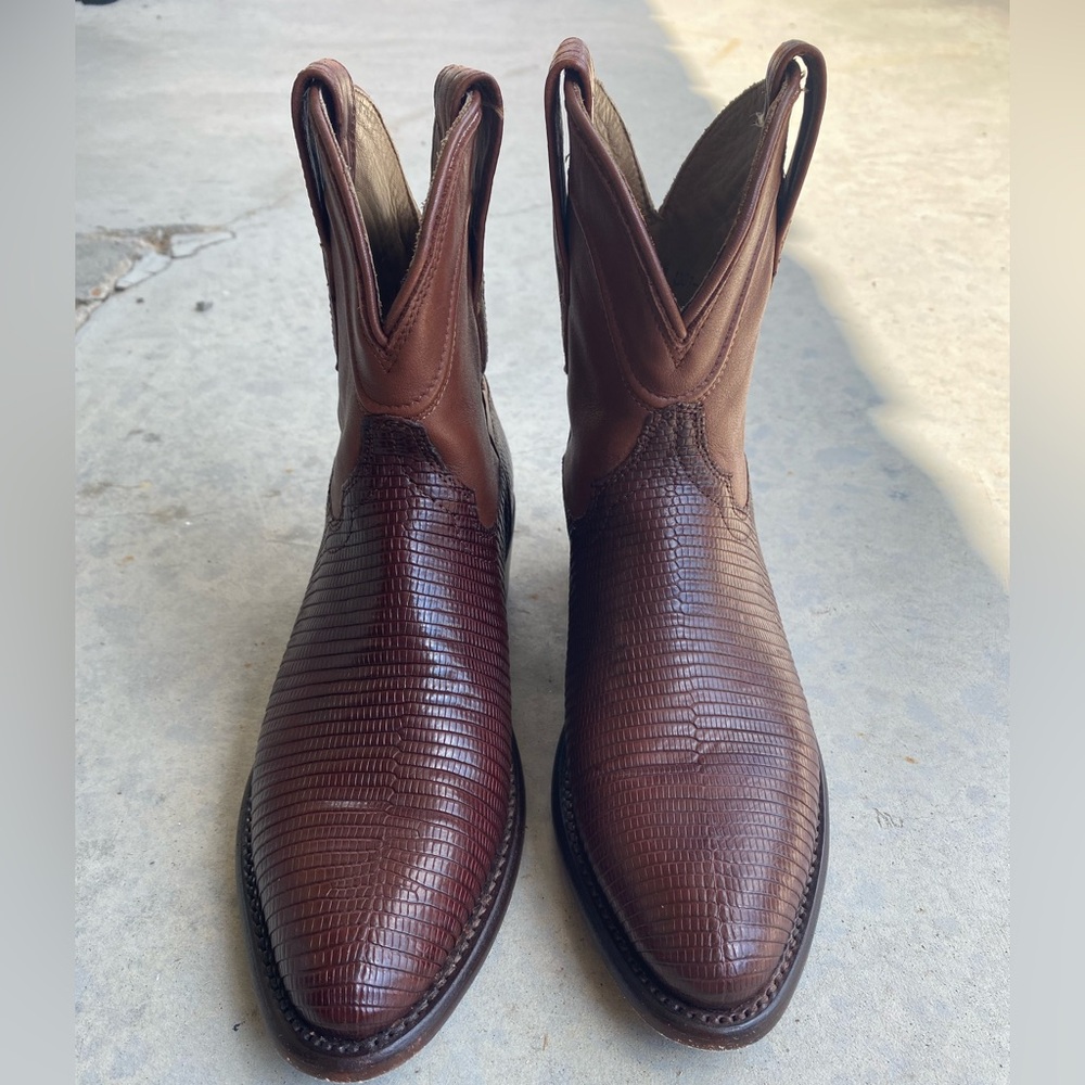 Tecovas The Casey Bourbon Lizard Dark Brown Women’s Cowboy Boots